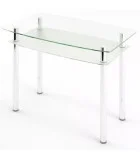 Glass dining table D-05-2 with tempered glass and chrome legs order